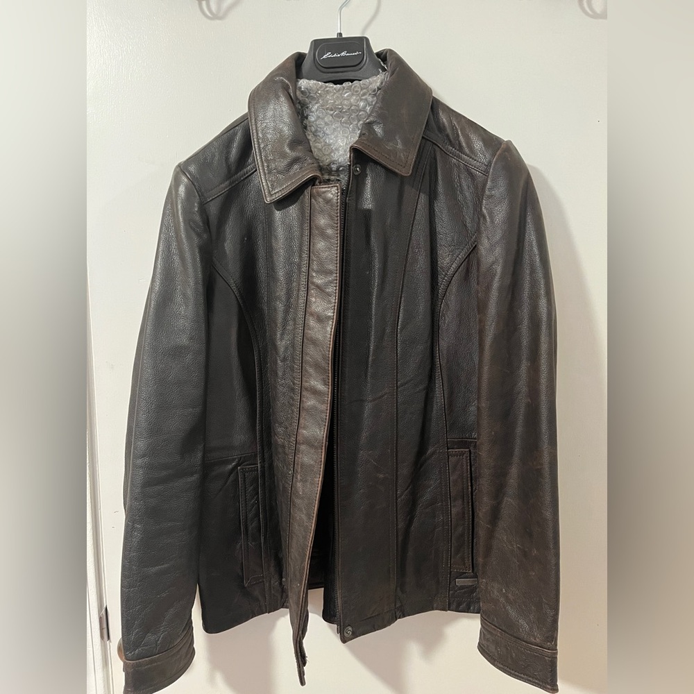 Eddie Bauer Stine Legend Motorcycle Jacket. Lady’s large. Heavy.